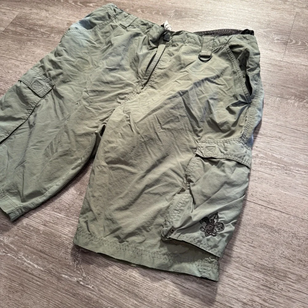 Boy Scouts of America Cargo Shorts Mens XL Green Nylon Outdoor‎ Utility Hiking